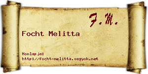 Focht Melitta névjegykártya